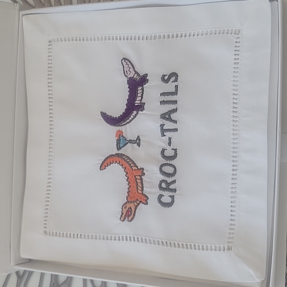 August Morgan Croc Tails Linen Napkins
